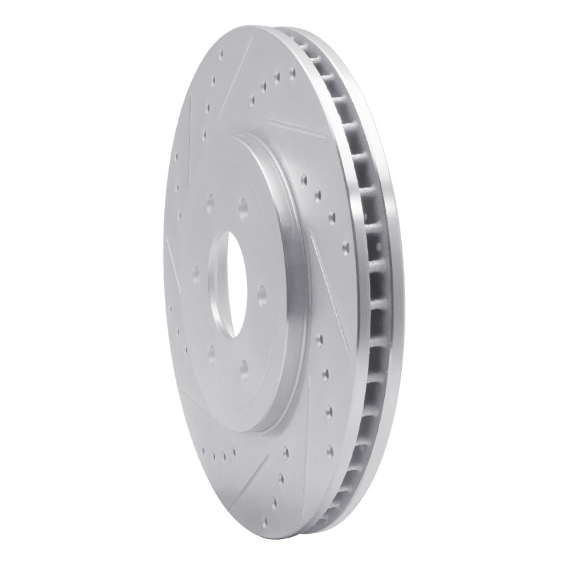 R1 Concepts R1 08-11 Nissan Pathfinder Front Left Drilled & Slotted Silver Brake Rotor