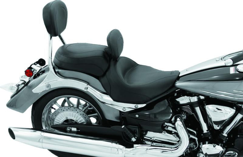 Mustang Motorcycle Mustang 06-15 Yamaha Roadliner, Stratoliner Wide Touring Solo Seat w/ Driver Backrest - Black