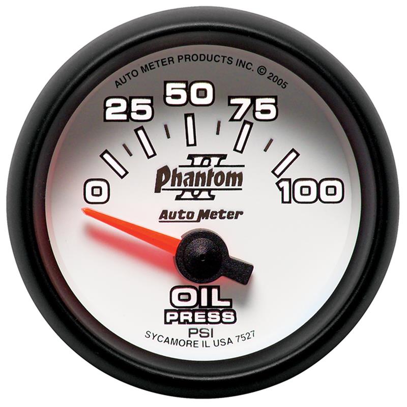 Autometer Phantom II 52mm Short Sweep Electronic 0-100psi Oil Pressure Gauge