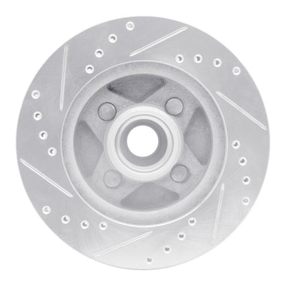 R1 Concepts R1 87-88 Ford Thunderbird Front Right Drilled & Slotted Silver Brake Rotor