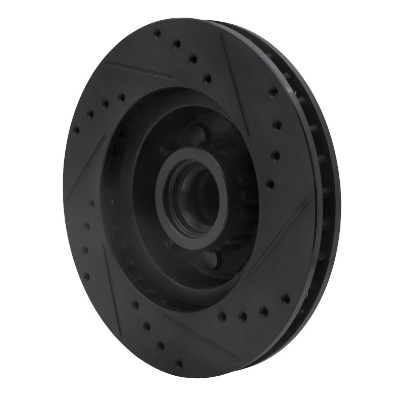 R1 Concepts R1 71-81 Chrysler Newport Front Left Drilled & Slotted Black Brake Rotor