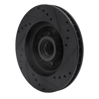 R1 Concepts R1 71-81 Chrysler Newport Front Left Drilled & Slotted Black Brake Rotor
