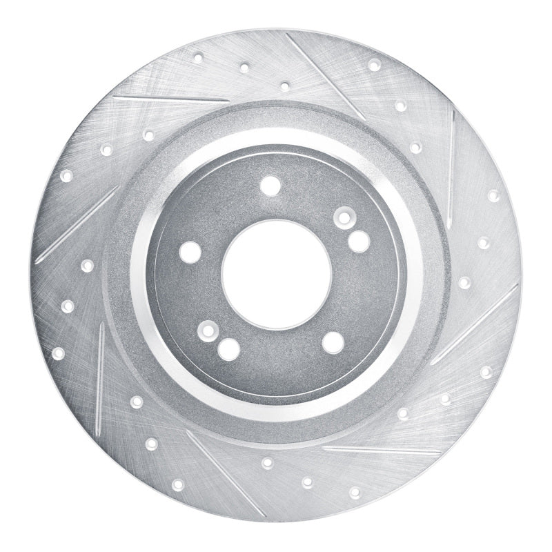 R1 Concepts R1 22-25 Hyundai SANTA FE Rear Right Drilled & Slotted Silver Brake Rotor