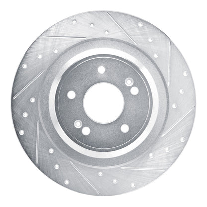R1 Concepts R1 22-25 Hyundai SANTA FE Rear Right Drilled & Slotted Silver Brake Rotor