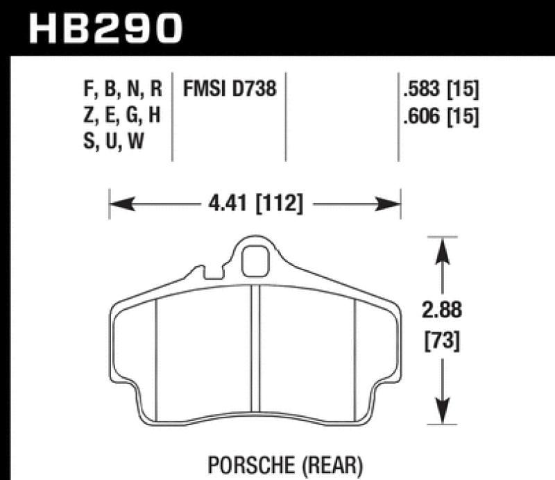 Hawk Performance Hawk 98-08 Porsche 911 Rear ER-1 Brake Pad Set