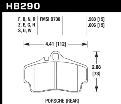 Hawk Performance Hawk 98-08 Porsche 911 Rear ER-1 Brake Pad Set