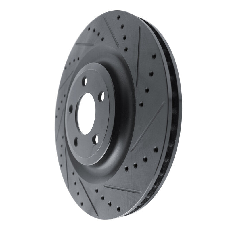 R1 Concepts R1 20-25 Ford Police Interceptor Utility Rear Right Drilled & Slotted Black Brake Rotor