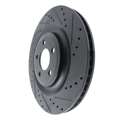 R1 Concepts R1 20-25 Ford Police Interceptor Utility Rear Right Drilled & Slotted Black Brake Rotor