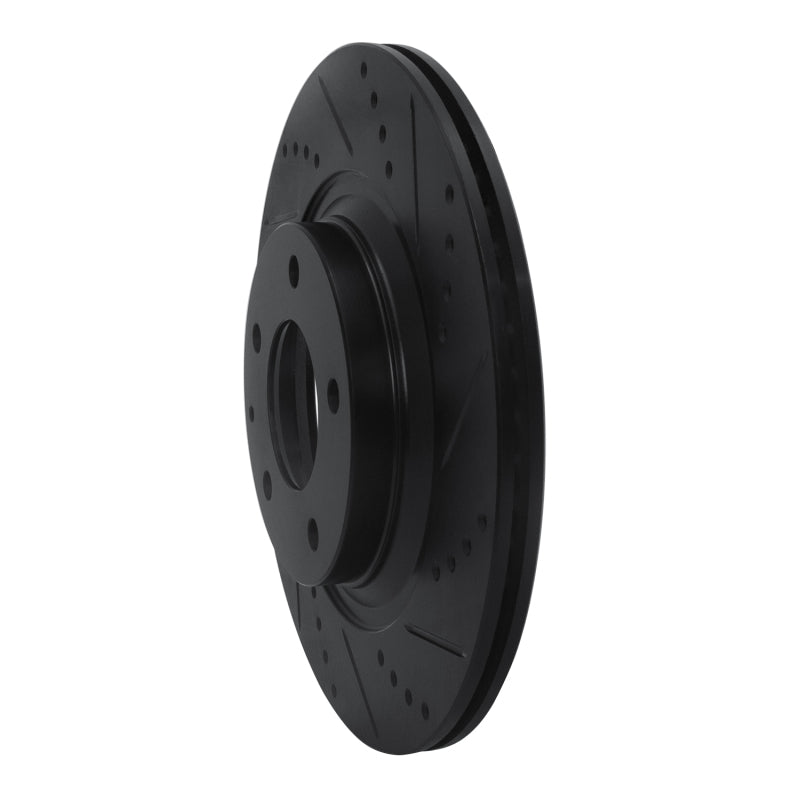 R1 Concepts R1 04-11 Mazda RX-8 Rear Right Drilled & Slotted Black Brake Rotor