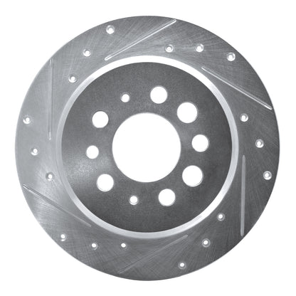 R1 Concepts R1 67-74 Volvo 142 Rear Left Drilled & Slotted Silver Brake Rotor
