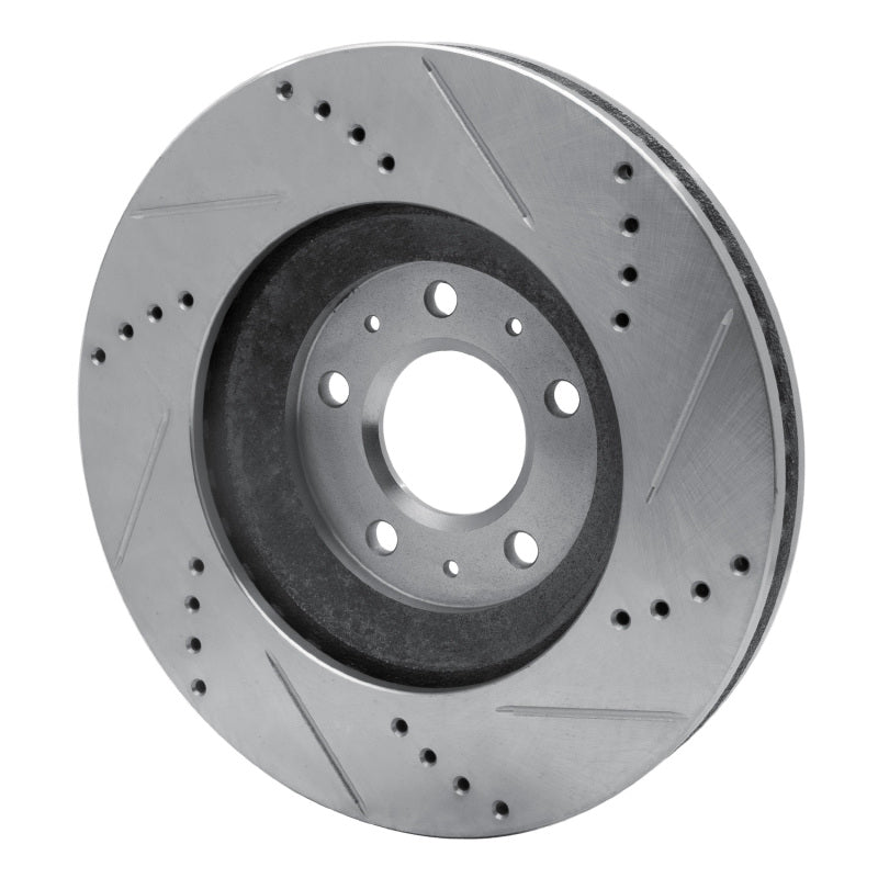 R1 Concepts R1 04-08 Cadillac CTS Front Left Drilled & Slotted Silver Brake Rotor