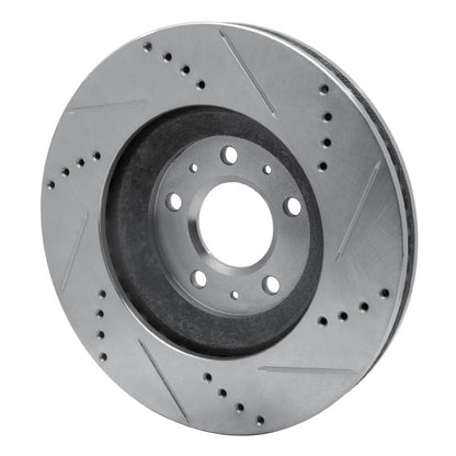 R1 Concepts R1 04-08 Cadillac CTS Front Left Drilled & Slotted Silver Brake Rotor