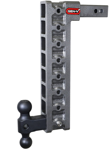 GEN-Y Hitch Gen-Y Mega Duty 2in Shank 17.5in Drop 10K Hitch w/GH-031 Dual-Ball w/GH-0100 Stabilizer Kit