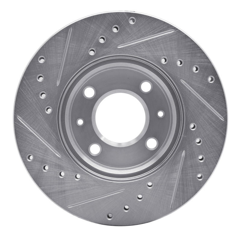 R1 Concepts R1 12-25 Dodge Attitude (Mexico) Front Right Drilled & Slotted Silver Brake Rotor