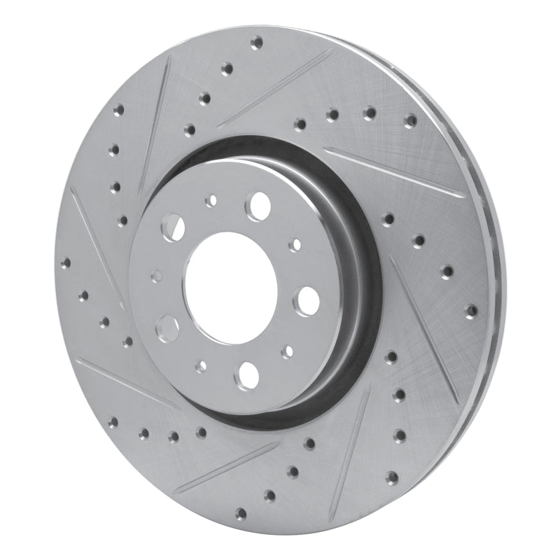 R1 Concepts R1 03-09 Volvo S60 Front Left Drilled & Slotted Silver Brake Rotor