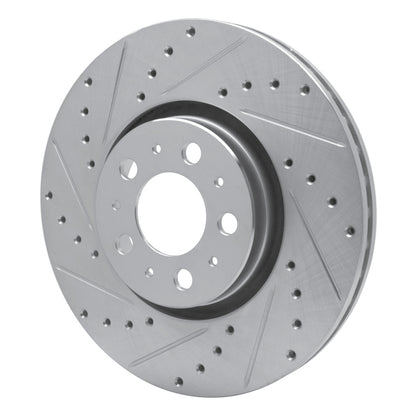 R1 Concepts R1 03-09 Volvo S60 Front Left Drilled & Slotted Silver Brake Rotor