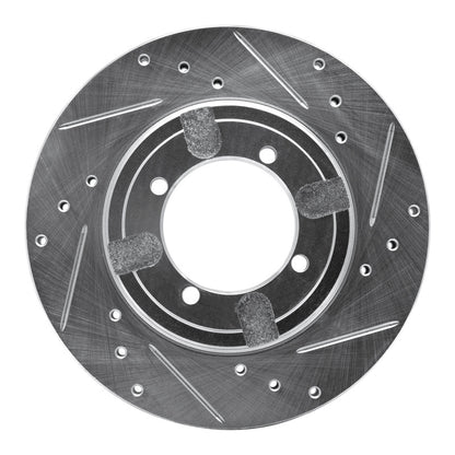 R1 Concepts R1 84-90 Dodge COLT Front Right Drilled & Slotted Silver Brake Rotor