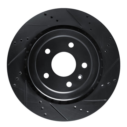 R1 Concepts R1 14-19 Chevrolet Corvette Rear Right Drilled & Slotted Black Brake Rotor