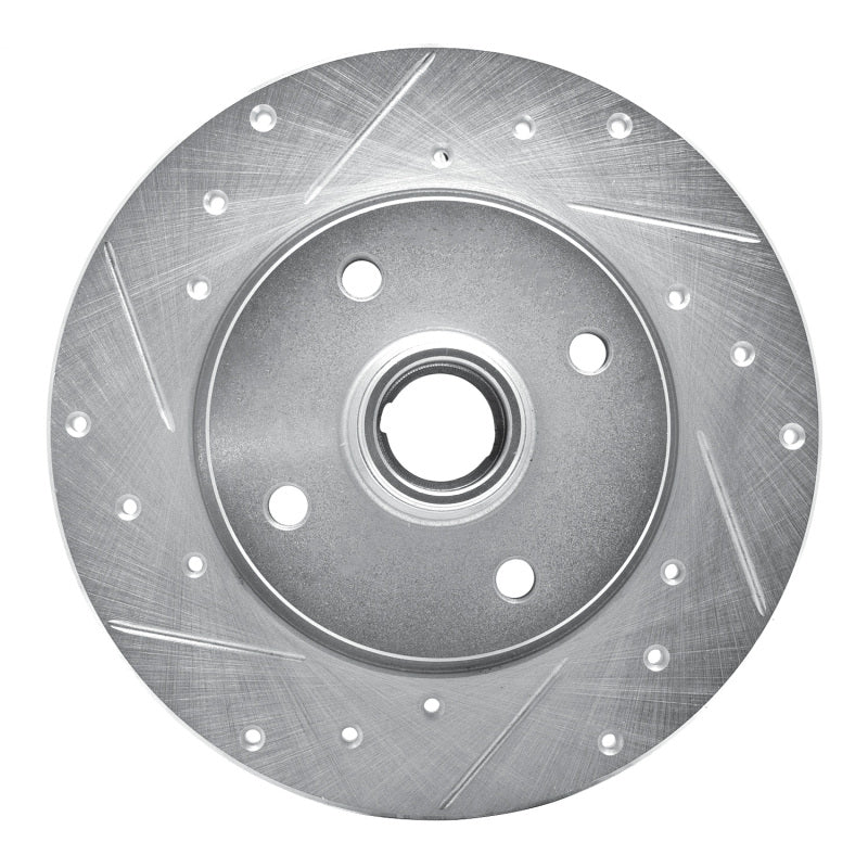 R1 Concepts R1 76-84 Porsche 924 Front Left Drilled & Slotted Silver Brake Rotor