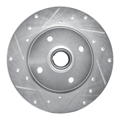R1 Concepts R1 76-84 Porsche 924 Front Left Drilled & Slotted Silver Brake Rotor