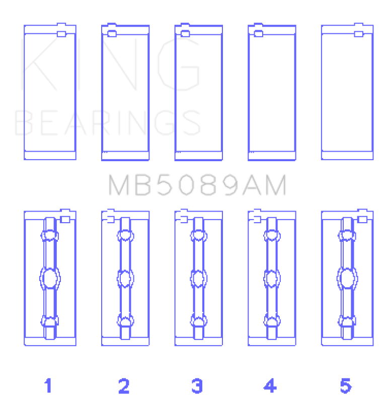 King Engine Bearings Toyota 1Rz (Size +1.0mm) Main Bearing Set