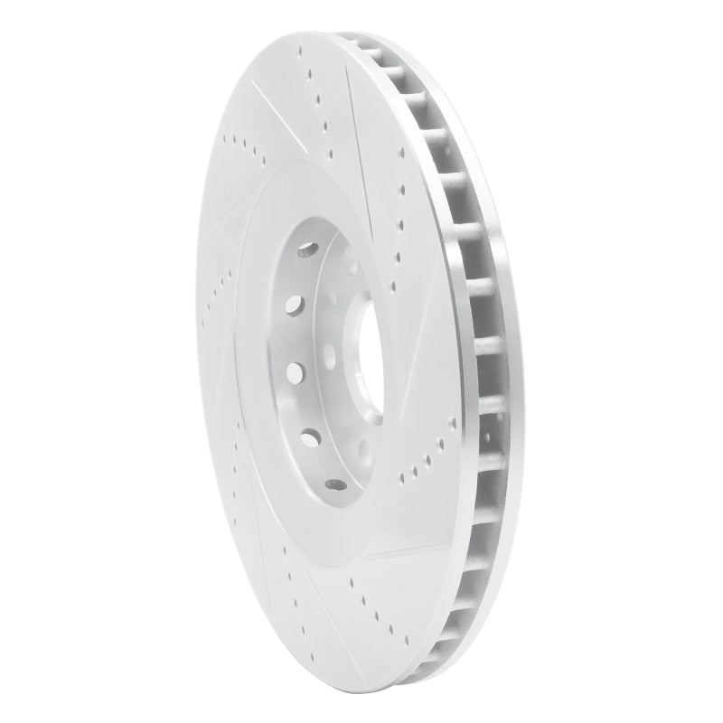 R1 Concepts R1 2009-2015 Cadillac CTS Front Left Drilled & Slotted Silver Brake Rotor