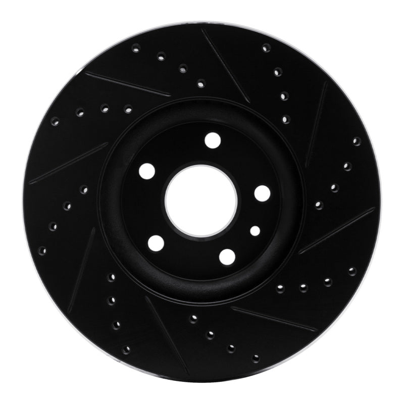 R1 Concepts R1 13-20 Ford Special SERVICE POLICE Sedan Front Left Drilled & Slotted Black Brake Rotor