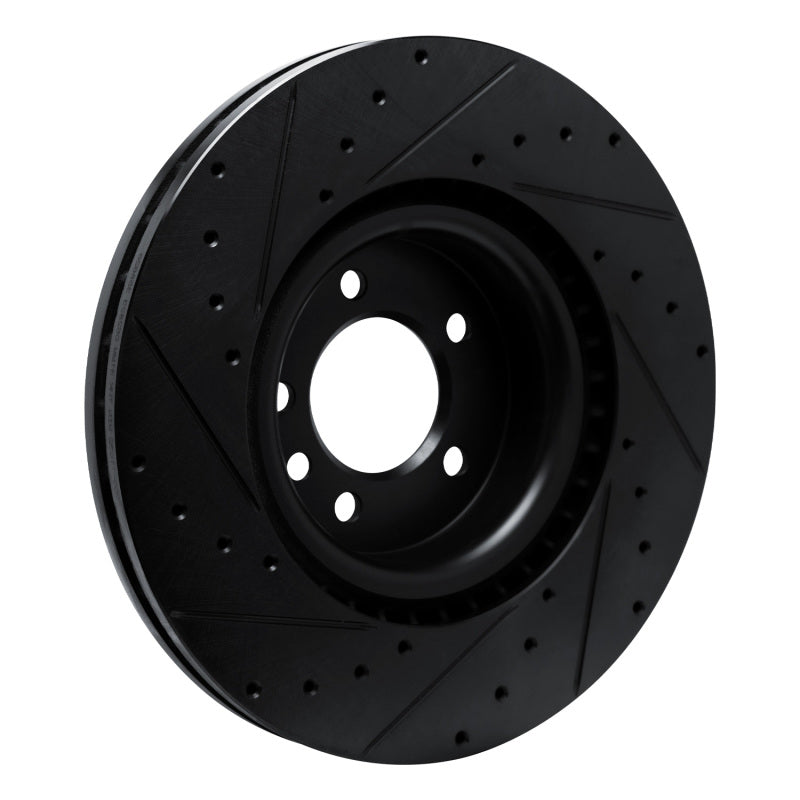 R1 Concepts R1 18-24 Land Rover Discovery Front Left Drilled & Slotted Black Brake Rotor