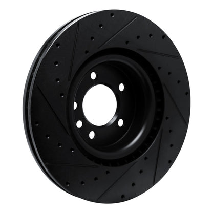 R1 Concepts R1 18-24 Land Rover Discovery Front Left Drilled & Slotted Black Brake Rotor