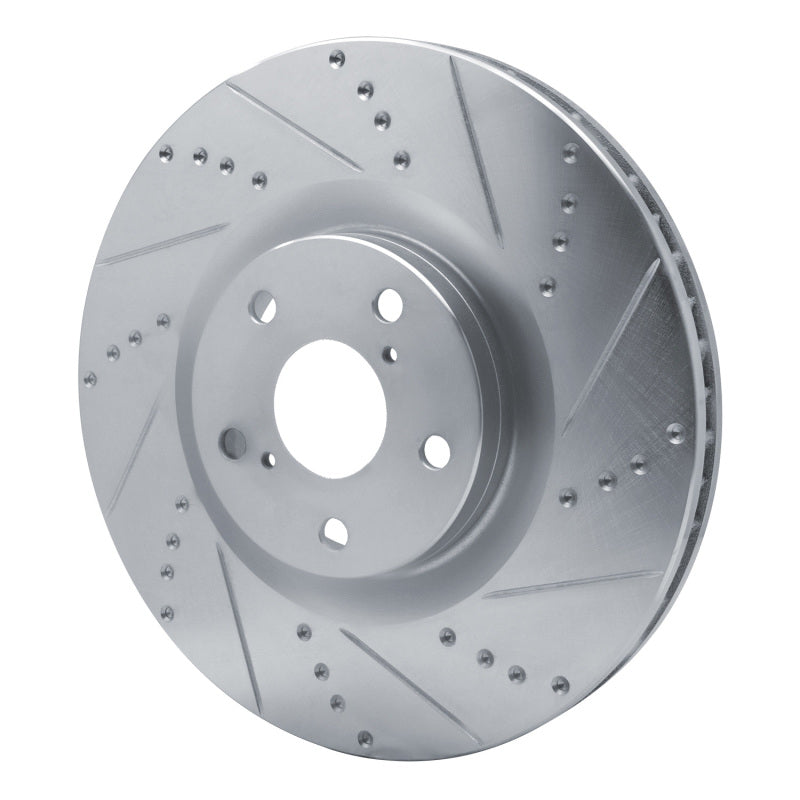 R1 Concepts R1 09-11 Lexus IS350 Left Front Drilled & Slotted Silver Brake Rotor