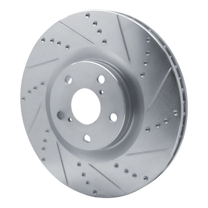 R1 Concepts R1 09-11 Lexus IS350 Left Front Drilled & Slotted Silver Brake Rotor