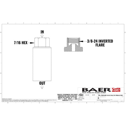 Baer Brakes Residual Valve - 10LB, 3/8 IFF Fittings