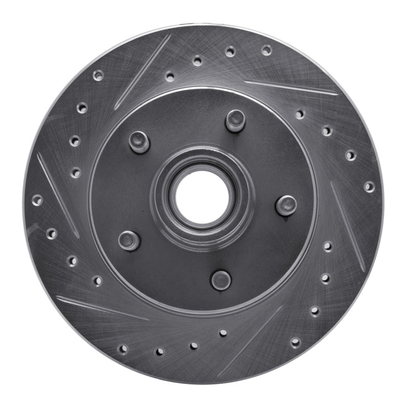 R1 Concepts R1 86-92 Ford Explorer Front Left Drilled & Slotted Silver Brake Rotor