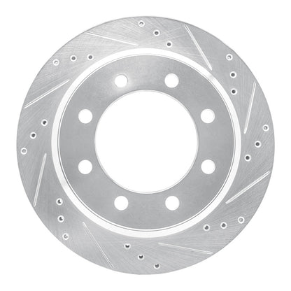 R1 Concepts R1 08-25 Ford E-350 Super Duty Rear Right Drilled & Slotted Silver Brake Rotor