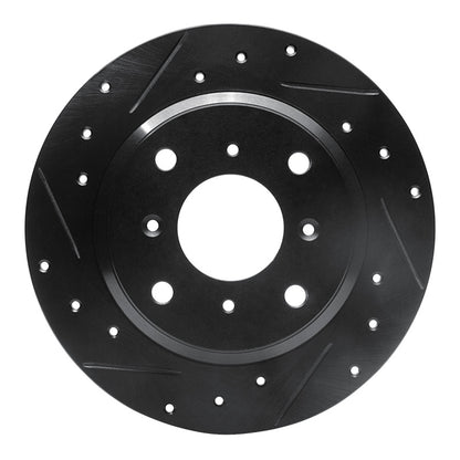 R1 Concepts R1 86-96 Acura Legend Rear Left Drilled & Slotted Black Brake Rotor
