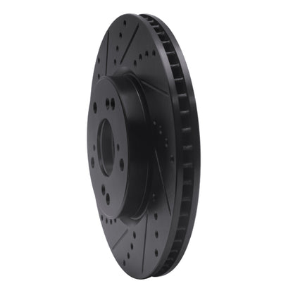 R1 Concepts R1 13-22 Honda Accord Coupe Front Left Drilled & Slotted Black Brake Rotor