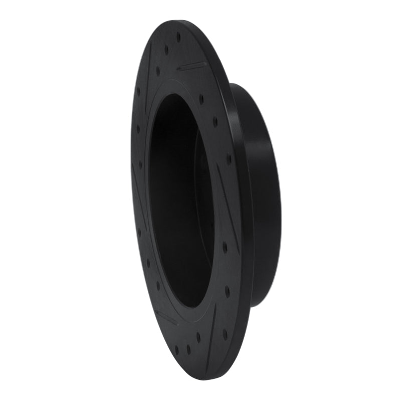R1 Concepts R1 94-98 Nissan 240SX Rear Right Drilled & Slotted Black Brake Rotor
