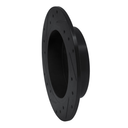 R1 Concepts R1 94-98 Nissan 240SX Rear Right Drilled & Slotted Black Brake Rotor