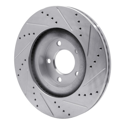 R1 Concepts R1 07-15 Ford Edge Front Left Drilled & Slotted Silver Brake Rotor