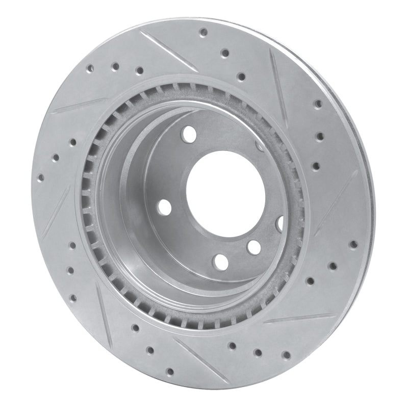 R1 Concepts R1 08-13 BMW 128I Rear Left Drilled & Slotted Silver Brake Rotor