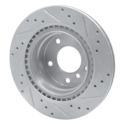 R1 Concepts R1 08-13 BMW 128I Rear Left Drilled & Slotted Silver Brake Rotor