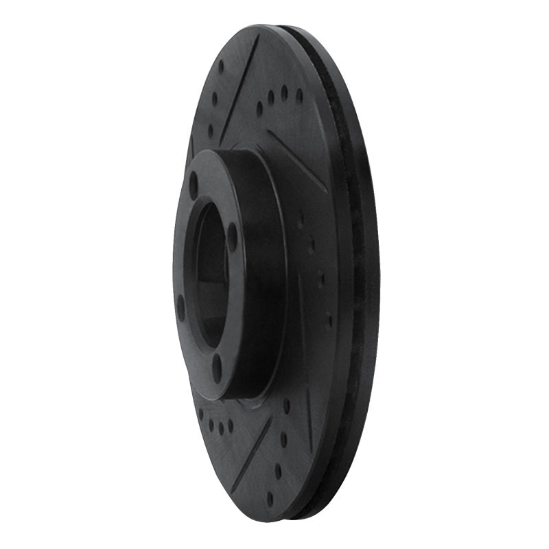 R1 Concepts R1 86-89 Toyota Van Front Left Drilled & Slotted Black Brake Rotor