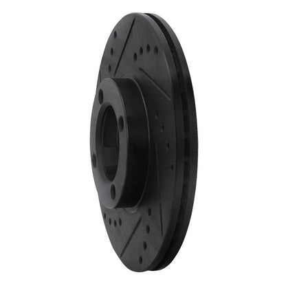 R1 Concepts R1 86-89 Toyota Van Front Left Drilled & Slotted Black Brake Rotor