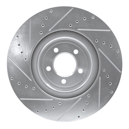 R1 Concepts R1 06-21 Jaguar XKR Front Right Drilled & Slotted Silver Brake Rotor
