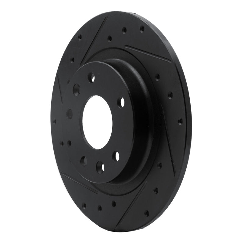 R1 Concepts R1 16-18 Mazda CX-3 Rear Left Drilled & Slotted Black Brake Rotor