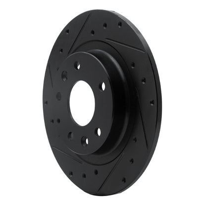 R1 Concepts R1 16-18 Mazda CX-3 Rear Left Drilled & Slotted Black Brake Rotor