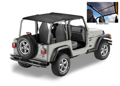 Bestop 97-02 Jeep Wrangler TJ Header Safari Bikini (Mesh)