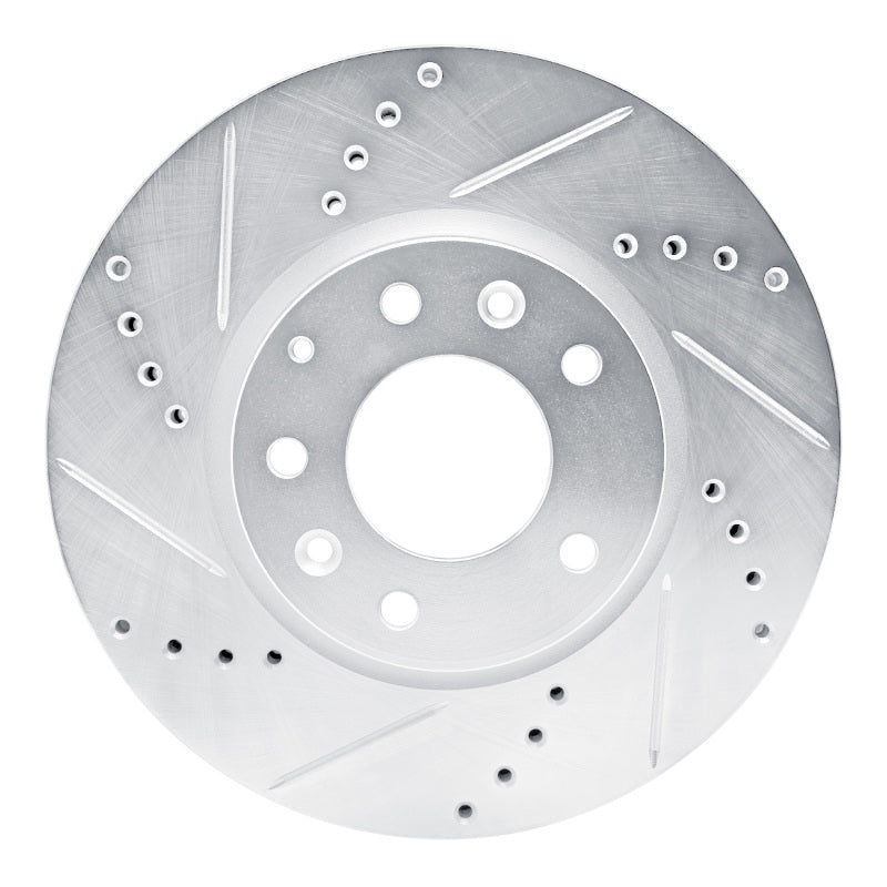 R1 Concepts R1 07-12 Mazda CX-7 Front Left Drilled & Slotted Silver Brake Rotor