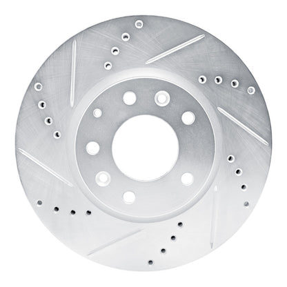 R1 Concepts R1 07-12 Mazda CX-7 Front Left Drilled & Slotted Silver Brake Rotor