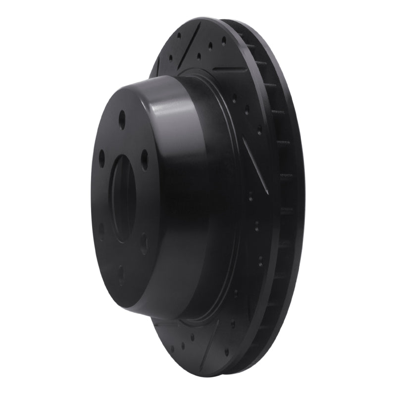R1 Concepts R1 00-14 Cadillac Escalade EXT Rear Left Drilled & Slotted Black Brake Rotor